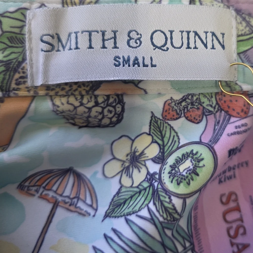 Smith & Quinn Custom Tropical Cocktail Print Shirt Small Resort Beach‎ Palm NWT - Picture 4 of 8